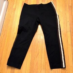 A New Day Cropped Black Pants with Brown and Ivory Stripe size 12